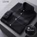 Men's Seamless Bonded Long Sleeve Shirt – Stretchable & Wrinkle-Free Printed Shirt With Rhinestone Buttons For Casual & Smart Wear_viptrois.com