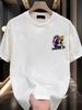 【DORAE】2026 Cotton T-shirt (Combed Cotton) White (Minimalist "Graffiti World" Print & Color-Splash Accent) – Oversized Style For Layering_viptrois.com