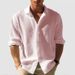 Men's Solid Color Small Waffle Long Sleeve Autumn Single Breasted Fashion Casual Shirt Streetwear Cardigan_viptrois.com