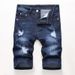 Men's Clothing Denim Pants With Holes Personality Retro Multi Color Pants Elastic_viptrois.com
