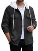 Autumn And Winter Men's Casual Sports Color Matching Hooded Sweatshirt Button Jacquard Pocket Jacket_viptrois.com