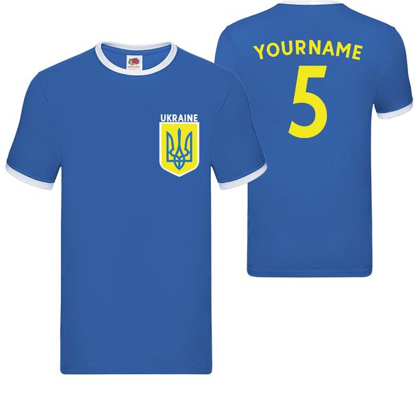 Personalised Ukraine Mens 100% Cotton T-shirt Mens Tees Top Support Ukraine Ukrainian Football Shirt #CH_viptrois.com