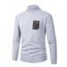 Men's High Neck Knit Sweater With Patchwork Design, Fleece-Lined Warm Pullover For Autumn Winter, Slim Fit Casual Comfortable Tops_viptrois.com
