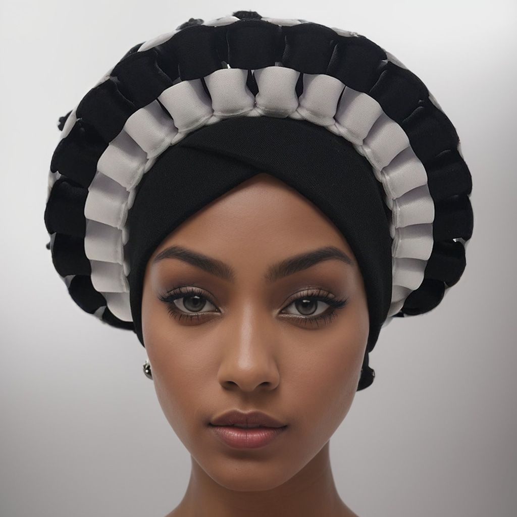 Popular African Turban Hat Adjustable Color Matching Space Layer African Hat Auto Gele_viptrois.com