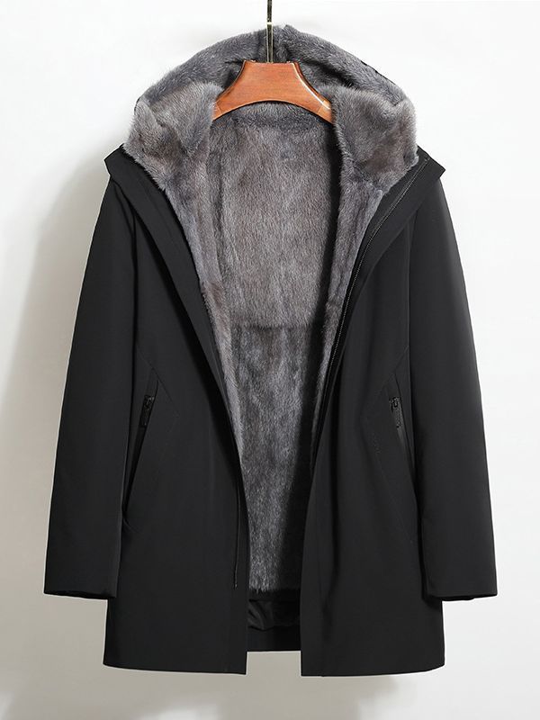 Men's Detachable Mink-Lined Parka – Hooded Winter Coat With Premium Fur Trim (Black/Grey/Steel Grey, Sizes L-4XL)_viptrois.com