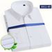 Men's Long Sleeve Business Shirt – Professional White & Striped Dress Shirt For Office, Work Uniform, Interviews_viptrois.com