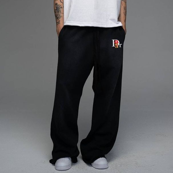Men's Red Bear Print Hoodie & Pants Set - Streetwear Pullover With Crossbody Bag Premium Polyester Blend_viptrois.com