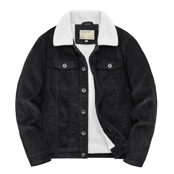 Men's Clothing Winter New Corduroy Plus Velvet Thick Warm Jacket Stand Collar Casual Men's Youth Coat Tops 2116_viptrois.com