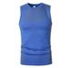 Men's Clothing Muscular Men's Sleeveless Vest Milk Silk Stretch Racer Neck Quick Drying Sports Vest Ribbed Print Fashionable_viptrois.com