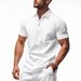 Men's Premium Linen-Blend Polo Shirt – Breathable Short-Sleeve Casual Top With Reinforced Collar – Slim Fit Summer Essential For Work & Travel_viptrois.com