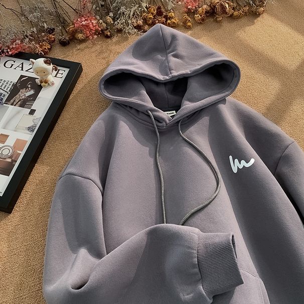 Men's Oversized Hooded Sweatshirt Lazy Style Fleece-Lined Pullover With Side Pockets, Black/White/Gray/Navy/Khaki/Burgundy_viptrois.com