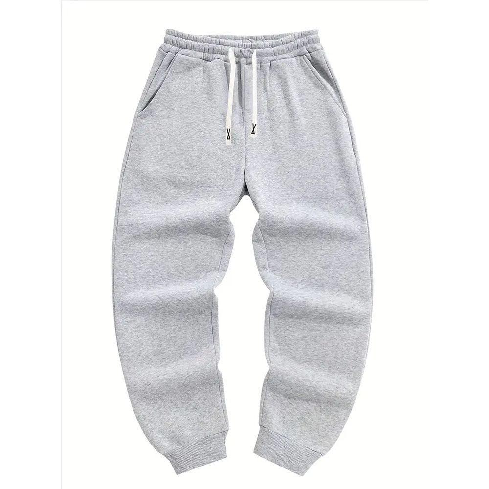 High Street Casual Pants Men's Solid Color Sweatpants Youth Sports Cuff Long Pants_viptrois.com
