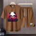 Men's Clothing 2024 Waffle Casual Summer Suit Men's Loose Teen Short sleeved T shirt Shorts Handsome Two piece Suit_viptrois.com