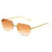 Frameless Square Sunglasses - Metal Gradient Lens With UV400 Protection (2025 Trendy Fashion Eyewear)_viptrois.com