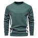 Spring 2025 European-Amecian Fashion Pullovers Outerwear Men's Round Collar Splicing Long Sleeve Slim Sweatshirts S-2XL_viptrois.com