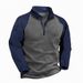2025 High Quality Fashion Sport Outerwear Men's Stand Collar Half Zipper Splicing Long Sleeve Casual Loose Fleece Sweatshirts_viptrois.com