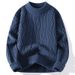 Men's Cable Knit Sweater - Winter Crewneck Pullover With Fleece Lining In Solid & Patterned Colors (Navy, Black, Grey & More)_viptrois.com