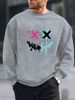 Men's Loose Casual Fashionable Smiling Face Pattern Printed Round Neck Long Sleeved Sweatshirt For Autumn And Winter_viptrois.com
