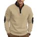 Cross-border New Color Matching Autumn And Winter Loose Casual Velvet Heavy Stand-up Collar Pullover Half Zipper Long-sleeved Sweater_viptrois.com