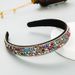 Korean Style Trendy Colorful Full Diamond Anti Slip Headband for Women Simple Headwear Suitable for Parties Daily Wear Or Shopping_viptrois.com