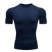 Men's Quick Drying Short Sleeve T-Shirt Space Station Fitness Sports Top Breathable Polyester For Running Training_viptrois.com