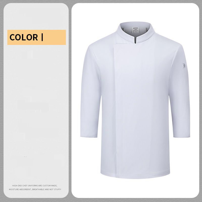 Men's Clothing Chef Work Clothes Short Sleeve Summer Thin Breathable Catering Fast Food Restaurant Hot Pot Restaurant Hotel Back Kitchen Fashionable_viptrois.com