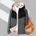 Men's Fleece-Lined Zip Hoodie – Oversized Sherpa Jacket With Kangaroo Pocket, Heavyweight Cotton Winter Pullover For Streetwear & Gym_viptrois.com