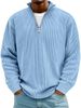 2026 Autumn/Winter New Men's Casual Round-neck Zip Cotton Canvas Long-Sleeve Polo Shirt Sweatshirt_viptrois.com