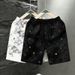 Men's Summer Quick Dry Shorts Fashionable Trendy Loose Fit Five Point Beach Shorts With Letter Print_viptrois.com