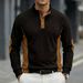 Men's Corduroy Polo Shirt – Long Sleeve, Color-Blocked, Relaxed Fit (S-XXXL, White/Burgundy/Black/Tan/Navy/Green)_viptrois.com