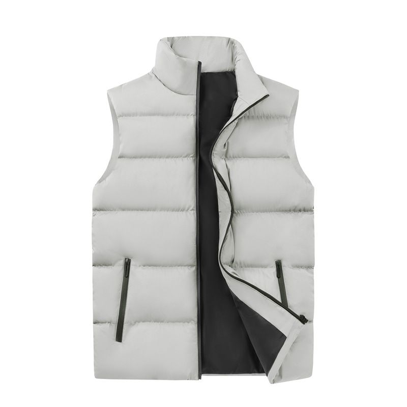 Vest Men's And Women's Loose Casual Padded Jacket Couple Thickened Stand-up Collar Vest Jacket_viptrois.com