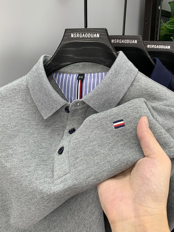 Pulse Italian High-End Polo Shirt Long Sleeve Men 2025 Autumn Winter Top Collared T-Shirt Commuting Business Versatile Base_viptrois.com