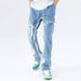 Men's Clothing Autumn Jeans Simple And Versatile High Waist Zipper Daily Trendy Trousers_viptrois.com