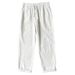 High-end Bambus-joint Linen Pants, Men's Summer Thin New Chinese-style Long Pants, Men's Casual Pants, White Loose Straight Pants_viptrois.com