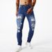 Men's Clothing Ripped Skinny Jeans Stretch Slim Pants_viptrois.com