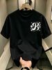 100% Cotton Men Casual T-shirt Gradient Glitter Letter B Print Crew Neck Short Sleeve Daily Streetwear Top_viptrois.com