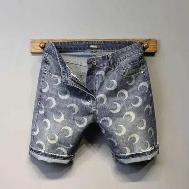 Man Denim Shorts Gray Ripped Short Jeans Pants For Men Stretchable Wih Zipper Y2k Distressed Xl Cowboy Summer Haruku_viptrois.com