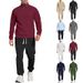 Men's Casual Sportswear Set - Long Sleeve Stand Collar Top & Jogger Pants, Jacquard Design, Outdoor & Streetwear (S-XXXL, Multiple Colors)_viptrois.com