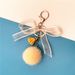 Bag Charm Cute Bow Keychain Lace Fur Ball Bag Plush Pendant Cartoon Car Keychain Small Gift Accessories_viptrois.com