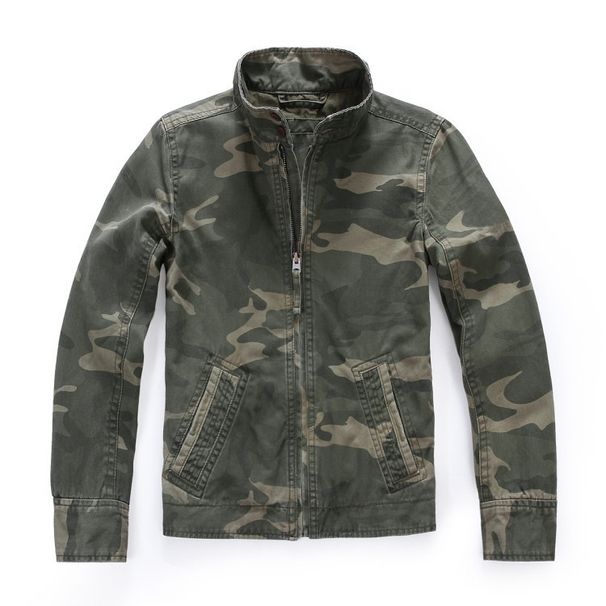 Loom European American Men's Jacket Coat Trendy New Washed Spring And Autumn Workwear Camouflage Clothing Wear-resistant_viptrois.com