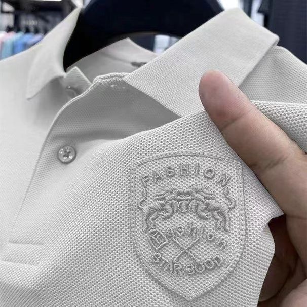 Boy Source Manufacturer Polo Shirt Short High-end Feel Men's Versatile Casual New Style Turn-down Collar T-shirt Half Sleeve_viptrois.com
