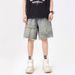 Men's Clothing American High Street Pants Trendy Brand Cool Street Men American Retro Workwear Jeans Raw Edge Stitching Straight Shorts_viptrois.com