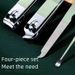 Household stainless steel nail clipper tool Portable Manicure ear, nail file, diagonal nail clipper Manicure set_viptrois.com