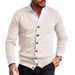 Men's Sweater Coat, Autumn And Winter New Knitted Sweater, Men's V-neck Long-sleeved Slimming Cardigan, Sweater_viptrois.com