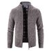 Knitted Cardigan For Men, Long-sleeved Warm Jacquard Casual Stand-up Collar Thick Sweater For Men In Autumn And Winter_viptrois.com