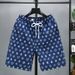 Men's Casual Ice Silk Shorts Stylish Triangular Logo Trendy Sports Five Point Pants Mid Waist Elastic Comfortable Summer Thin_viptrois.com