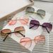 Women's Glasses new blush glasses female internet celebrity same style trimmed sunglasses trendy large frame plain gradient color sunglasses_viptrois.com