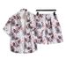 Men's Clothing Ice Silk Suit Men's Quick Drying Summer Short Sleeved Shirt Loose Large Size Floral Beach Shorts Couple Matching Two Piece Suit_viptrois.com