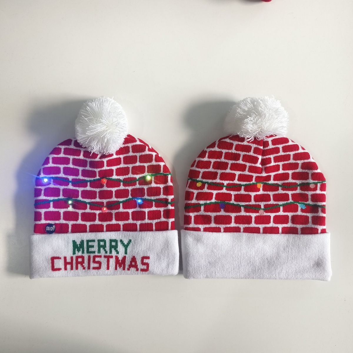 Christmas Women's Scarves Knitted Hat Hat Scarf Set With LED Light New Year Festival Elk Jacquard Wool Hat_viptrois.com