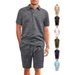 Men's Clothing Pallet Large Horizontal Striped Jacquard Cloth Solid Color Loose Men's Casual Sports Suit_viptrois.com